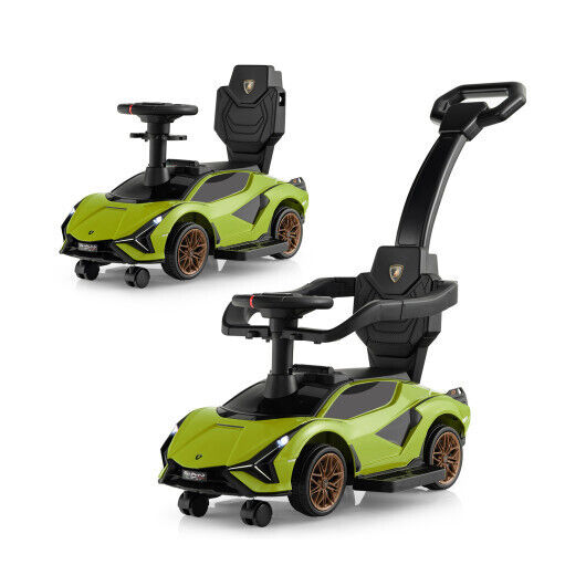3-in-1 Licensed Lamborghini Ride-On Toy Stroller in Green