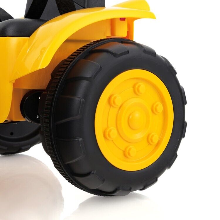 3-Speed 12V Electric Ride-On Excavator Truck with Music, Lights, and Remote Control