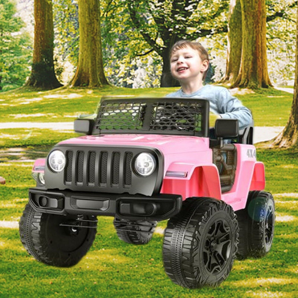 2-Seater 12V RC Ride-On Truck with Spring Suspension and Remote Control Lights