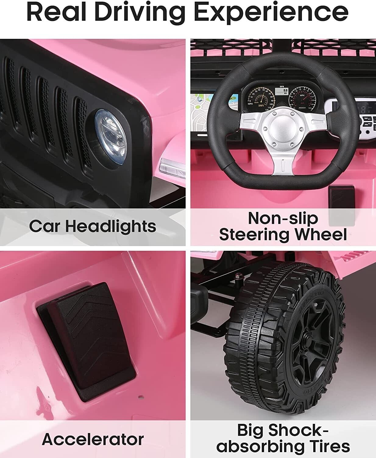 2-Seater 12V Battery Powered Electric Ride-On Car with Remote Control for Kids