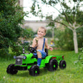 3-Speed Electric Ride On Tractor Car Toy with Trailer for Kids - Remote Controlled