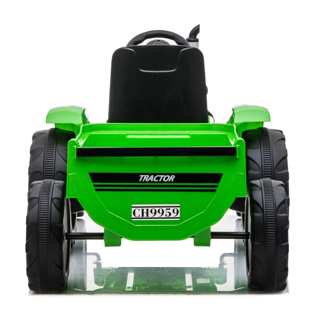 3-Speed Electric Ride On Tractor Car Toy with Trailer for Kids - Remote Controlled