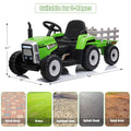 3-Speed Electric Ride On Tractor Toy with Trailer for Kids - Remote Controlled