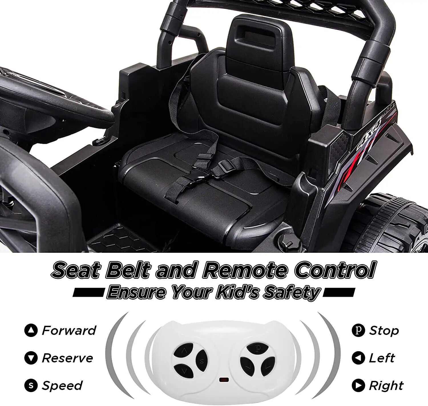 3-Speed Kids Ride On Car Truck with Remote Control and Music Player