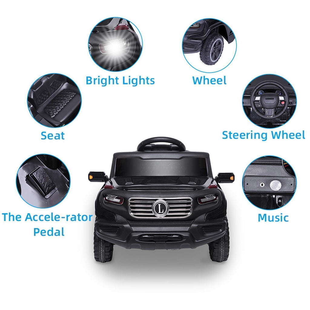 3-Speed LED Ride-On Car for Kids with Remote Control and 4 Color Options