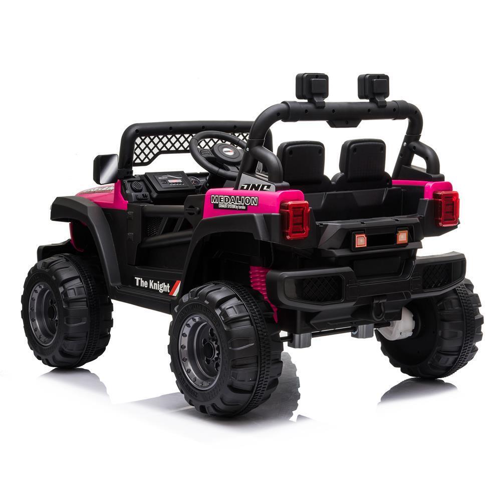 3-Speed Rechargeable Electric Car with Adjustable Seat Belt in Rose Red