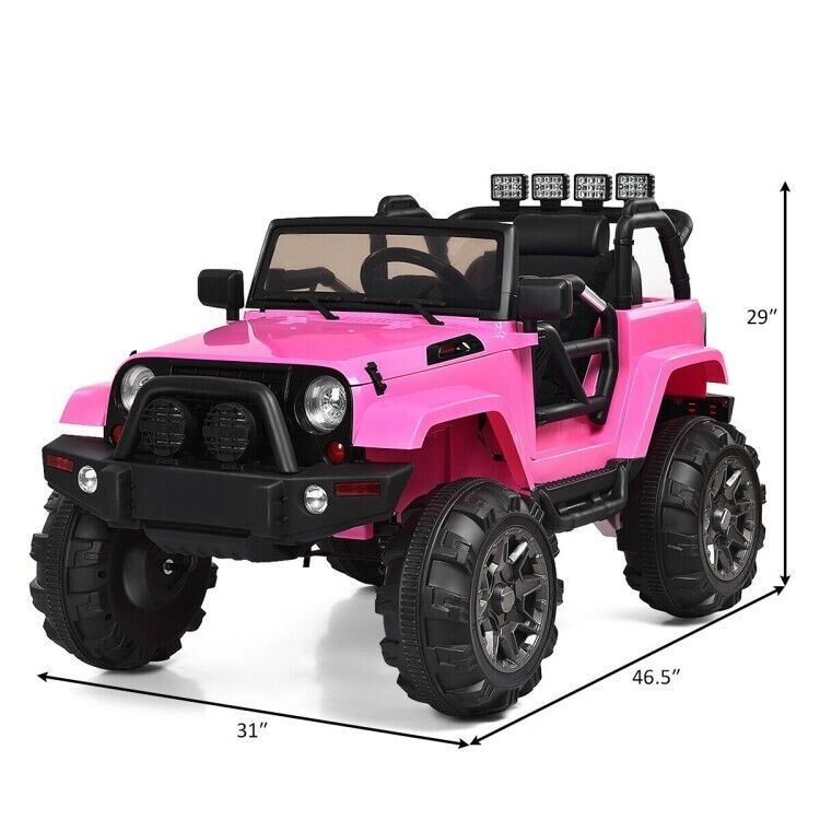 3-Speed Ride-On Truck with MP3 Player, Remote Control, and LED Lights for Safe and Fun Playtime