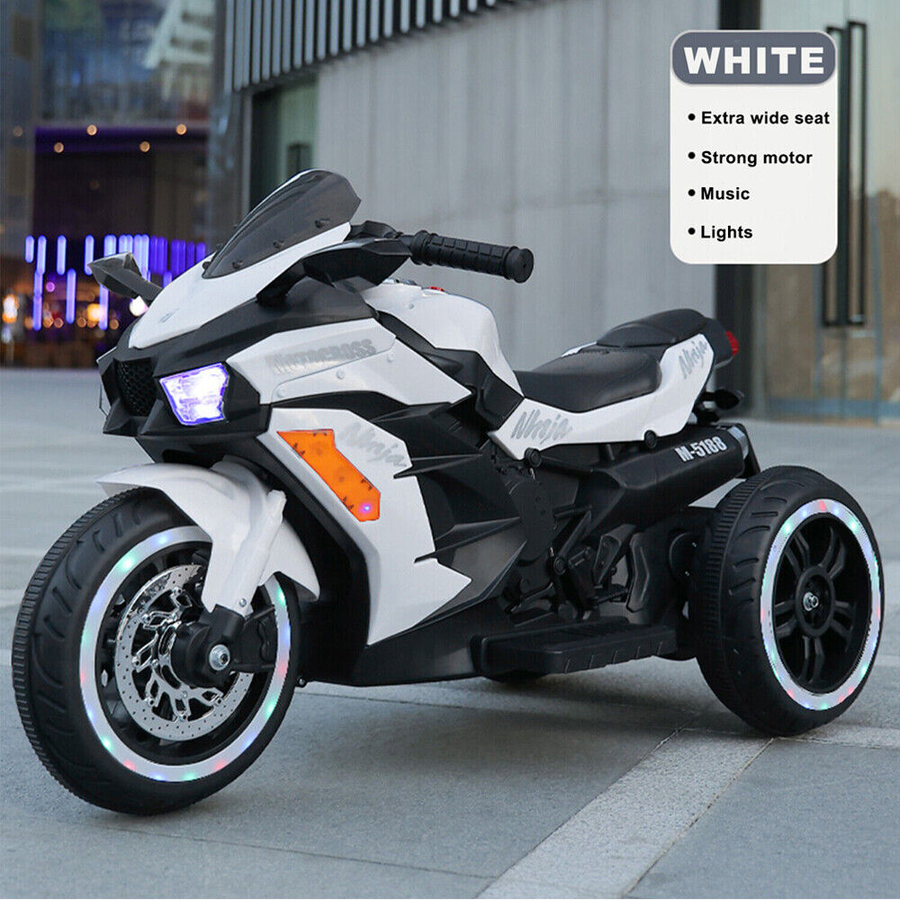 3-Wheel Electric Ride-On Motorcycle for Kids with Rechargeable 12V Battery