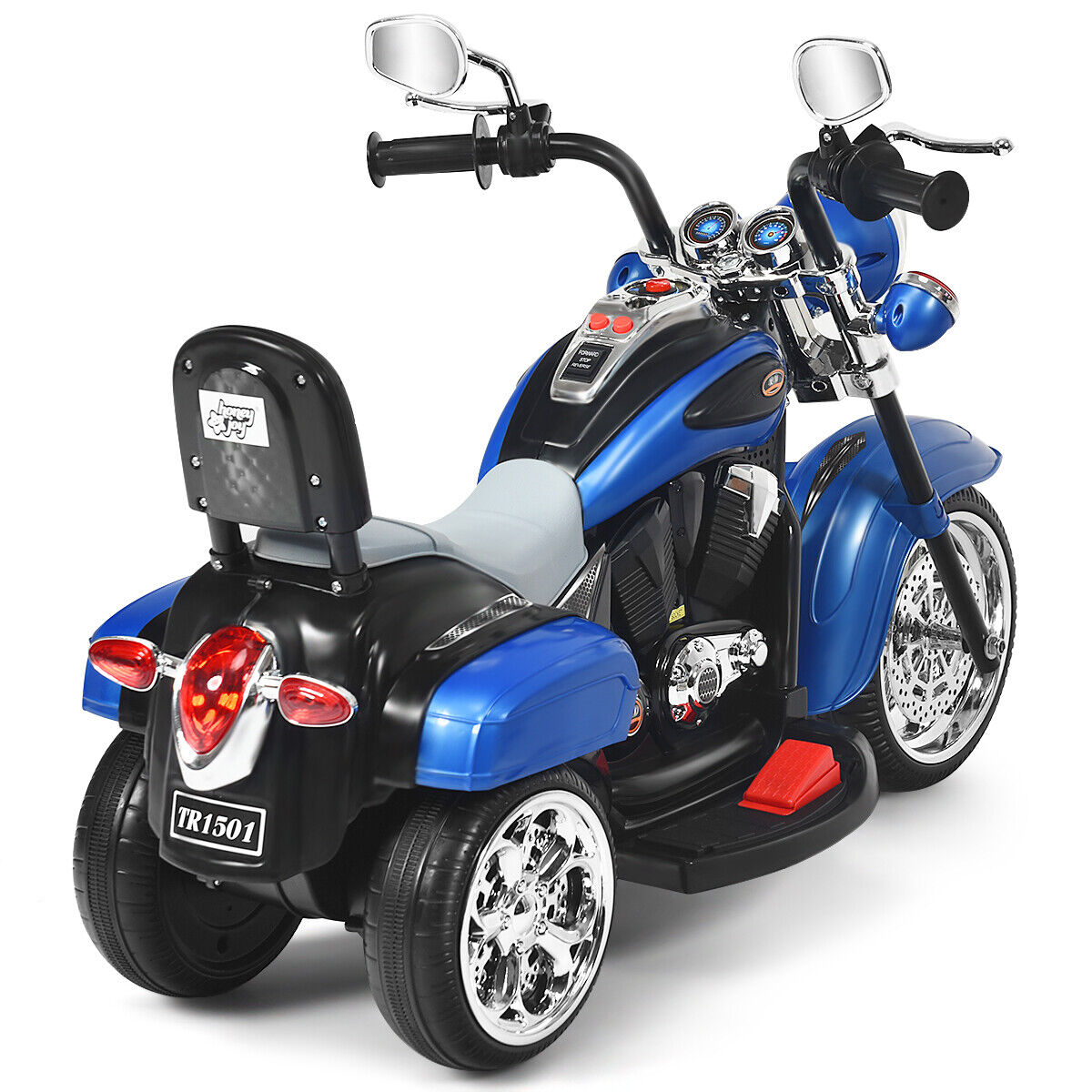 3-Wheel Pink Chopper Motorcycle for Kids with Headlight and Horn