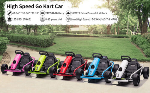 300W Electric Go Kart for Kids - Powerful Motors for Outdoor Drifting Fun!