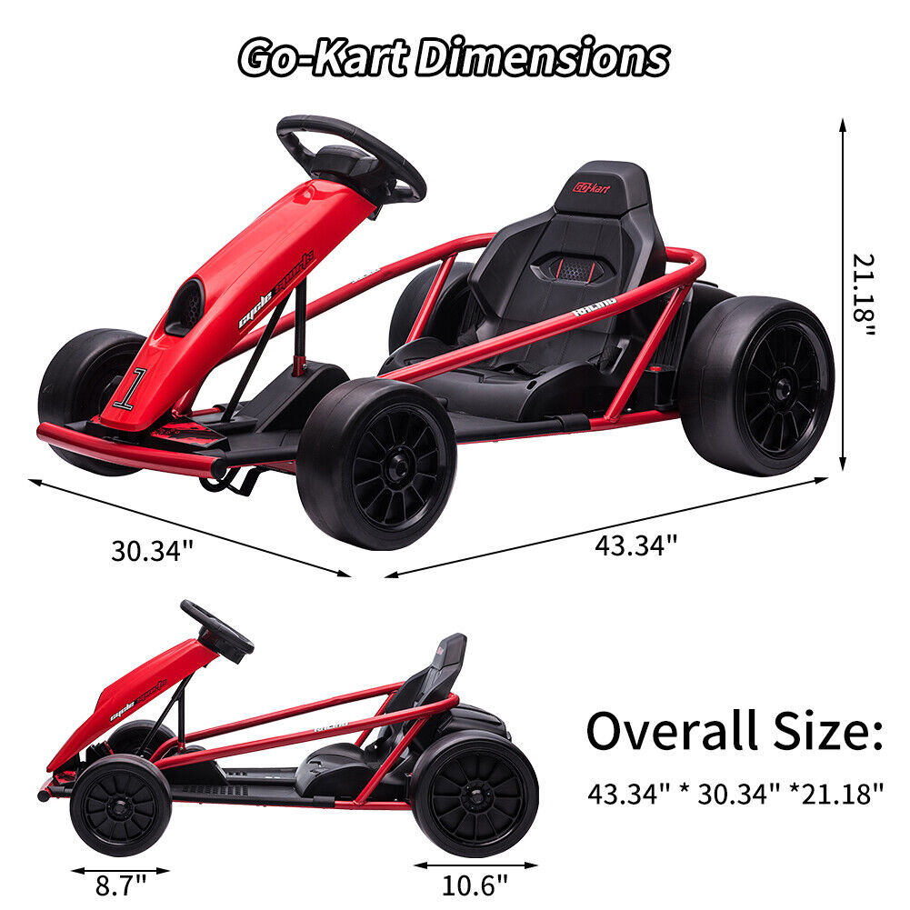 300W Electric Go Kart for Kids - Powerful Motors for Outdoor Drifting Fun!