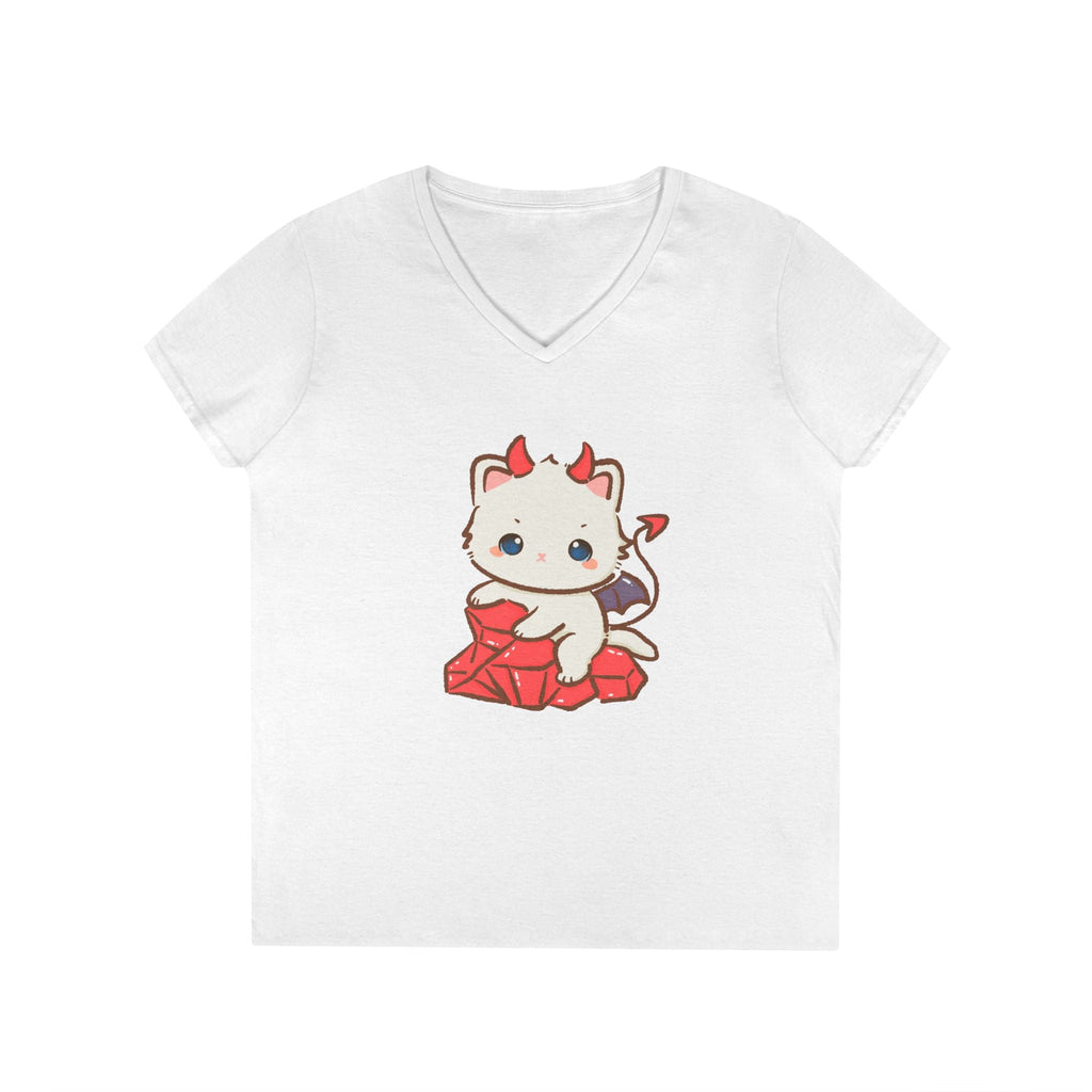 Lil Devil Cat V-Neck Play Tee