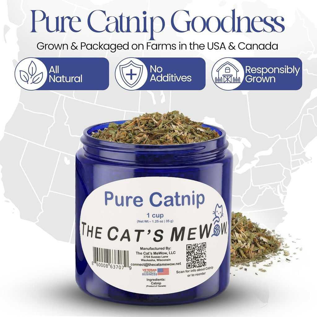 Pure Catnip for Cats North American Grown Fresh Catnip Jar