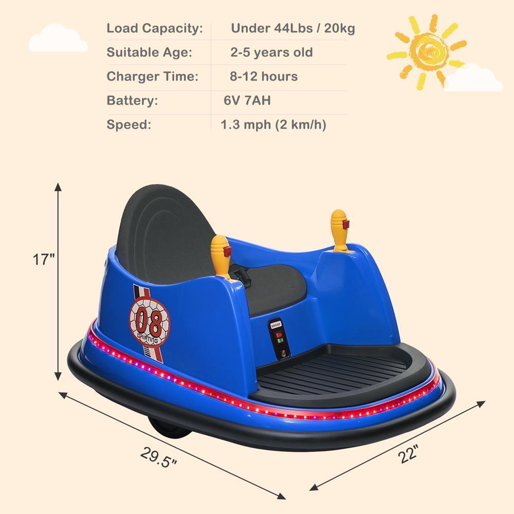 360-Degree Spin Bumper Car Ride-On Toy for Kids Ages 3-5