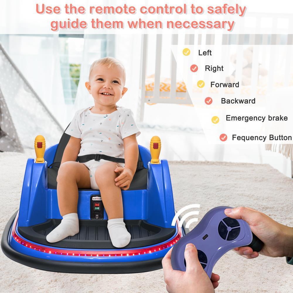 360-Degree Spin Bumper Car Ride-On Toy for Kids Ages 3-5