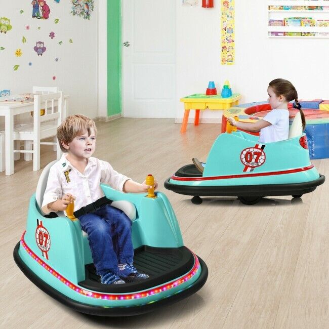 360-Degree Spin Race Bumper Car 6V Ride On with Remote Control for Kids