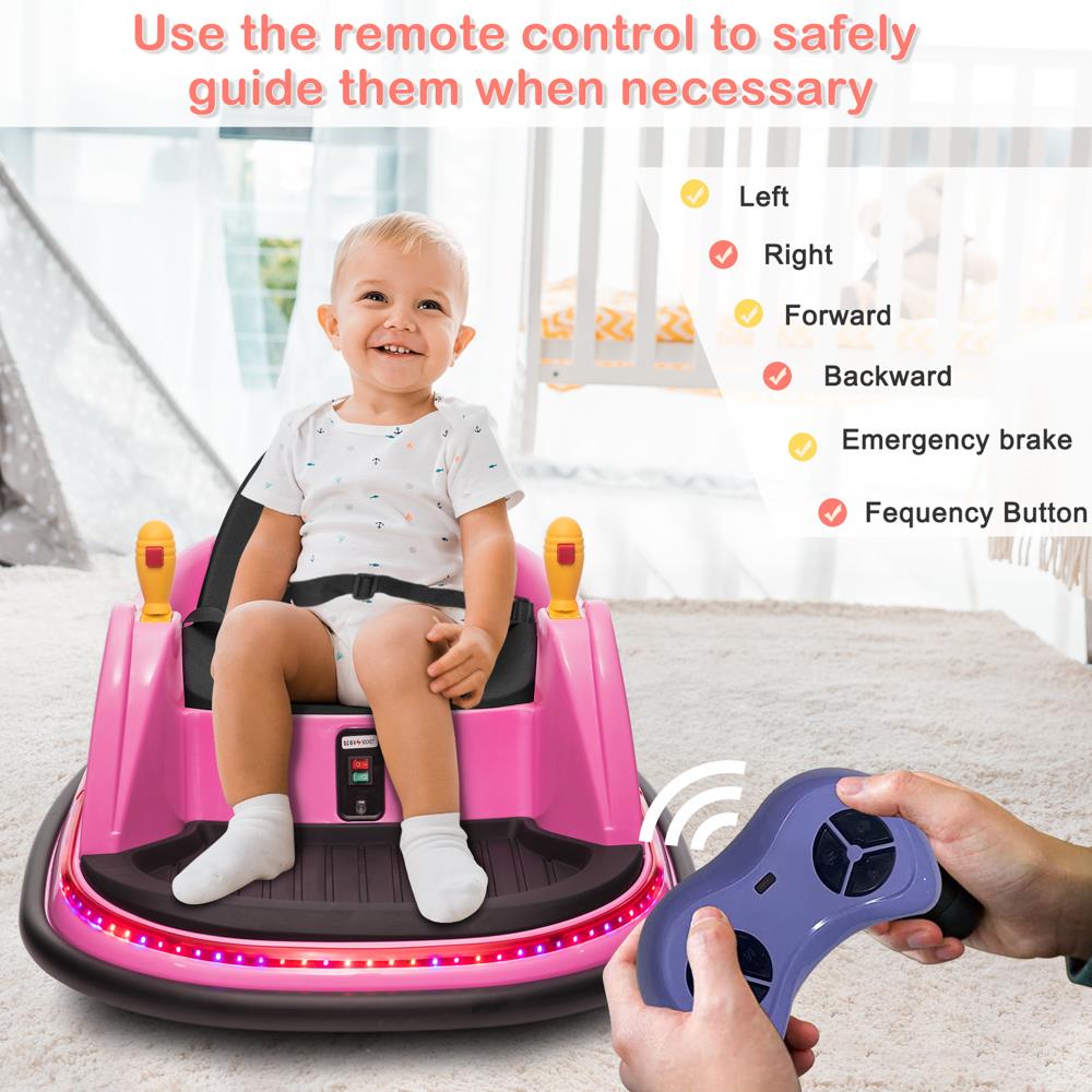 360 Degrees Electric 6V Ride Bumper Car for Kids with Remote Control - ASTM-Certified