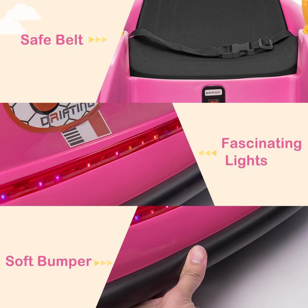 360 Degrees Electric 6V Ride Bumper Car for Kids with Remote Control - ASTM-Certified