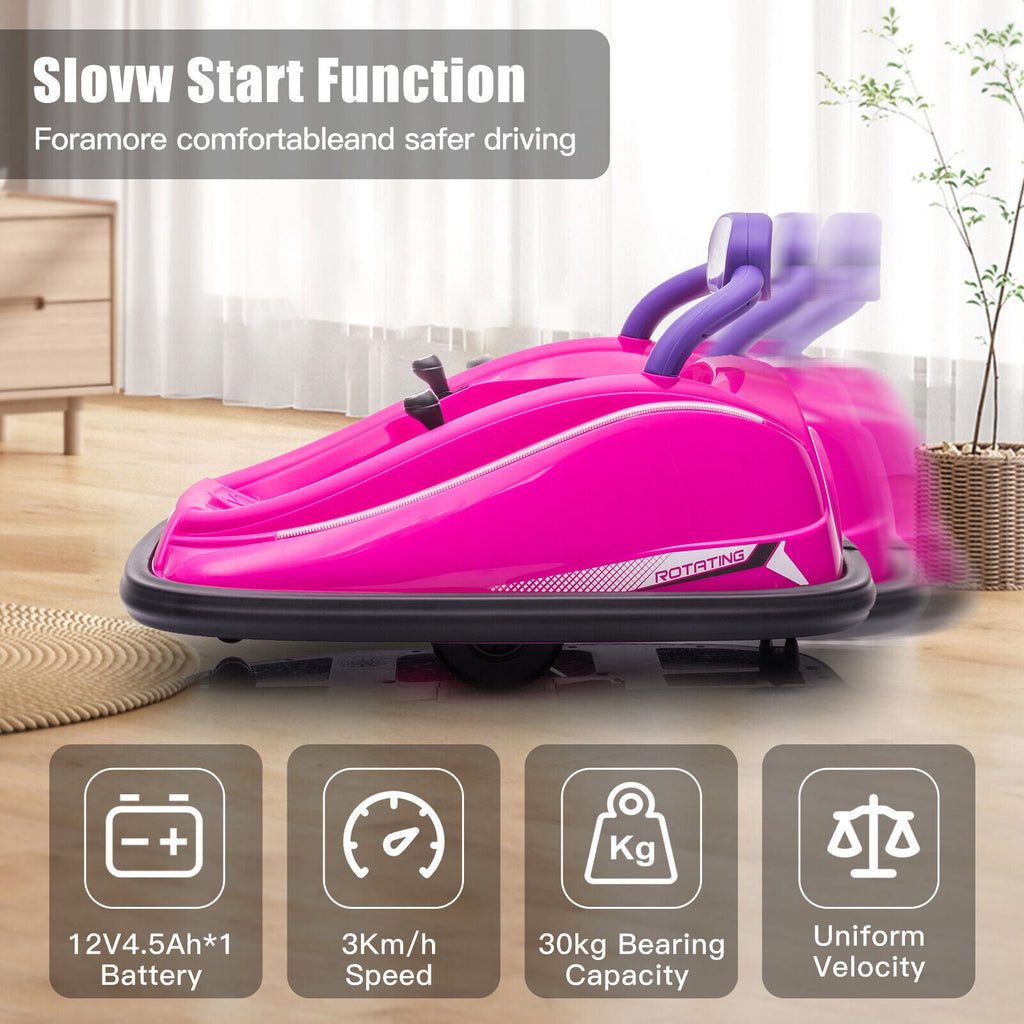 360° Electric Bumper Car for Kids & Toddlers with Remote Control - 2 Modes