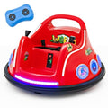 360° Electric Bumper Car for Kids with Remote Control and LED Lights - 12V Ride-On Vehicle