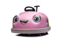 360° Pink Bumper Car Ride-On Toy with LED Remote Control for Kids (12V)