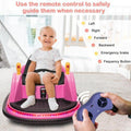 360° Remote Control Pink Bumper Car Ride-On Toy for Kids Ages 6 and Up