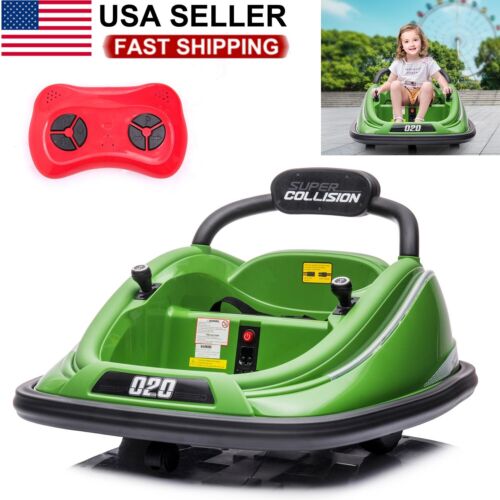 360° Spin Electric Bumper Car for Kids with Remote Control - 12V Toy Vehicle