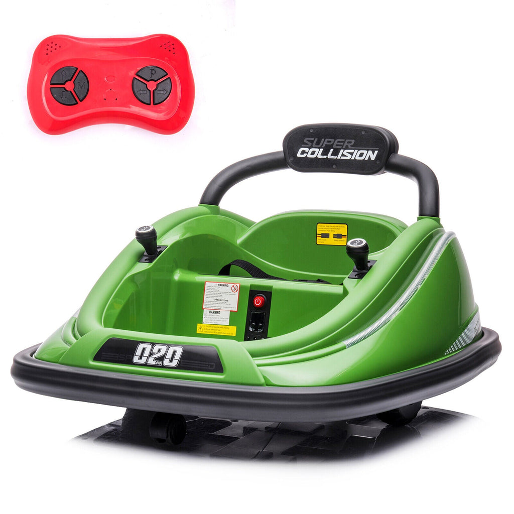 360° Spin Electric Bumper Car with Remote Control and LED Lights for Kids