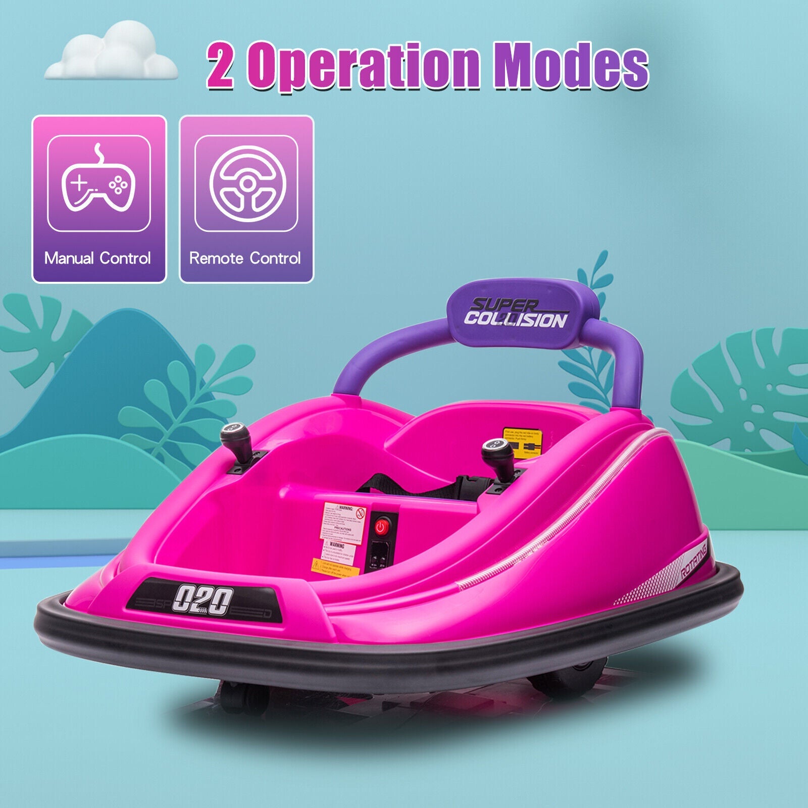 360° Spin Electric Ride-On Car for Kids with Remote Control - Bumper Vehicle Toy (12V)