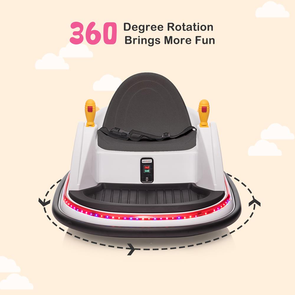 360 Spin Music Bumper Car: Electric Battery Powered Ride-On Toy for Kids (6V)