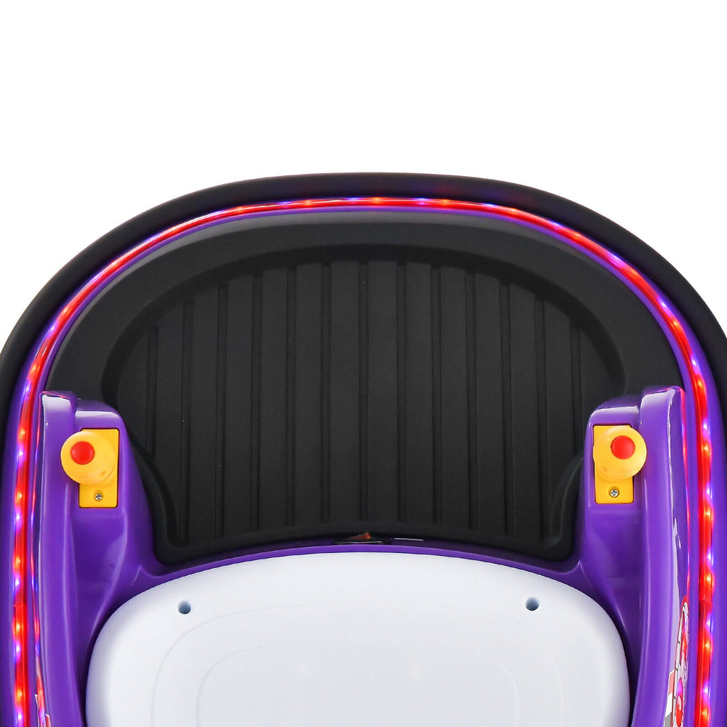 360° Spin Race Bumper Car for Kids with Remote Control - Purple 12V Vehicle