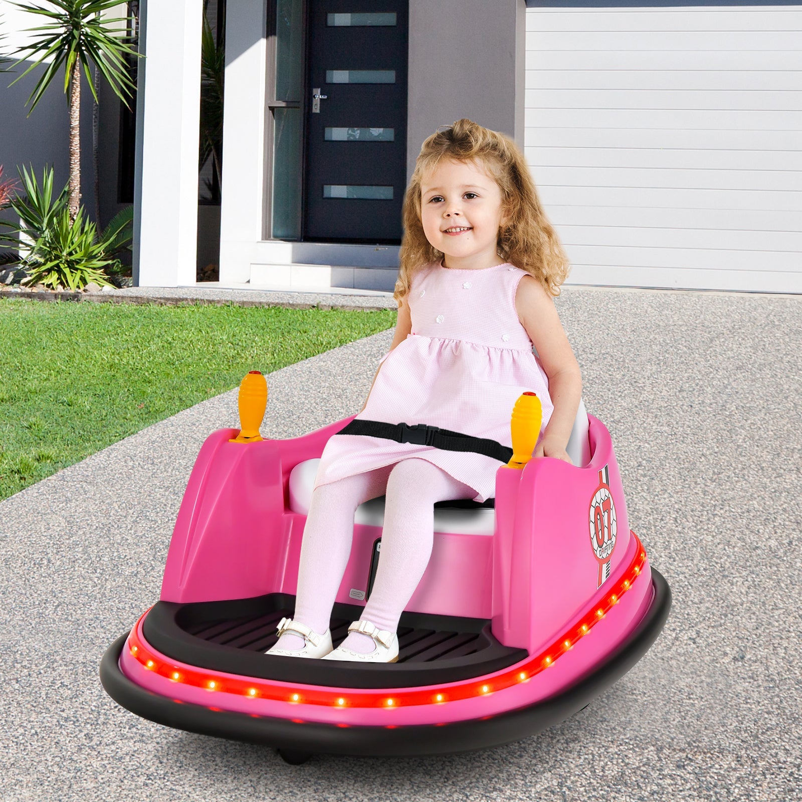 360° Spin Race Bumper Car Ride-On Toy for Kids with Remote Control - 12V Vehicle