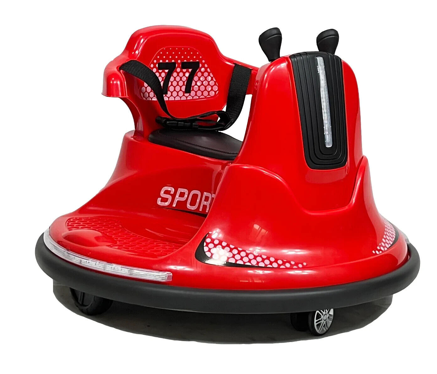 360 Spin Red Electric Bumper Car for Kids with Remote Control - Ages 2-5