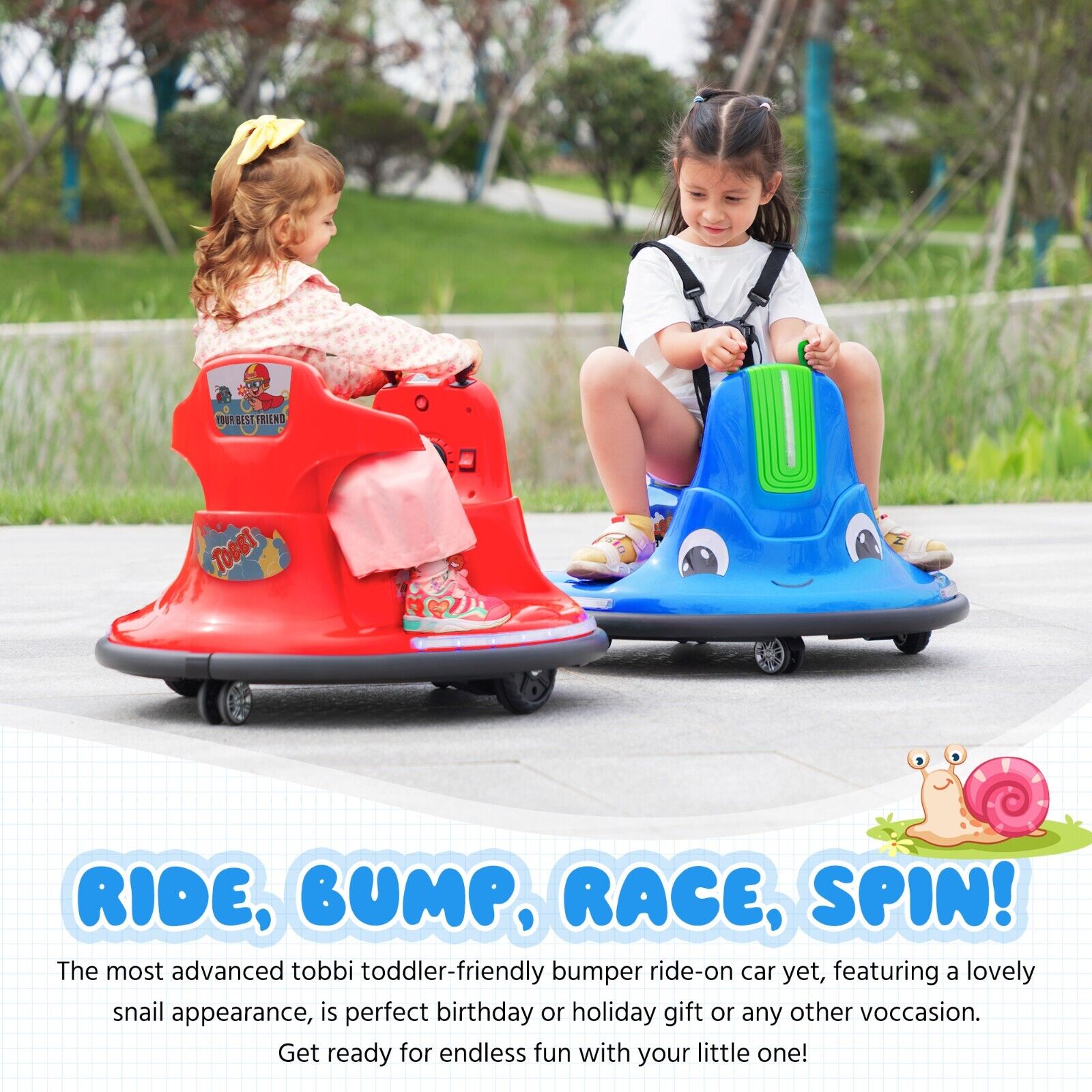 360° Spinning Bumper Car Electric Vehicle with Remote Control and Lights
