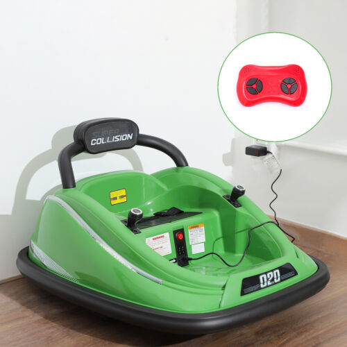 360° Spinning Electric Bumper Car for Kids with Remote Control - Green