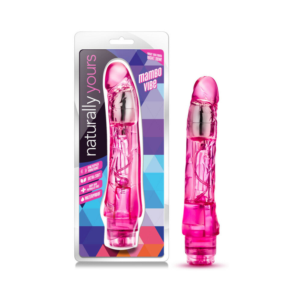 Naturally Yours Mambo Vibe Realistic 9 " Vibrating Dildo Pink