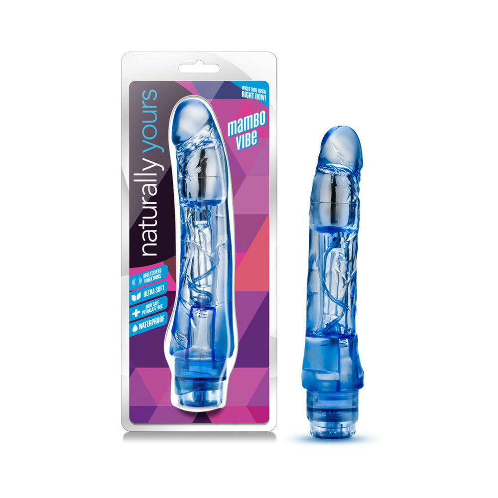 Naturally Yours Mambo Vibe Realistic 9 " Vibrating Dildo Blue