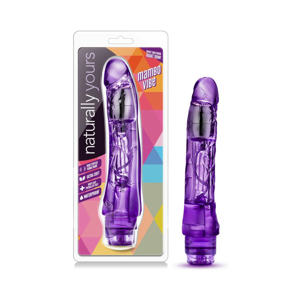 Naturally Yours Mambo Vibe Realistic 9 " Vibrating Dildo Purple