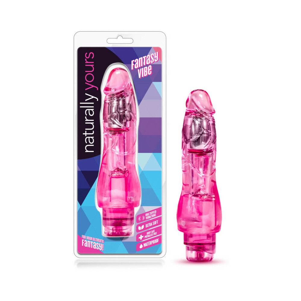 Naturally Yours Fantasy Vibe Realistic 8.5 " Vibrating Dildo Pink