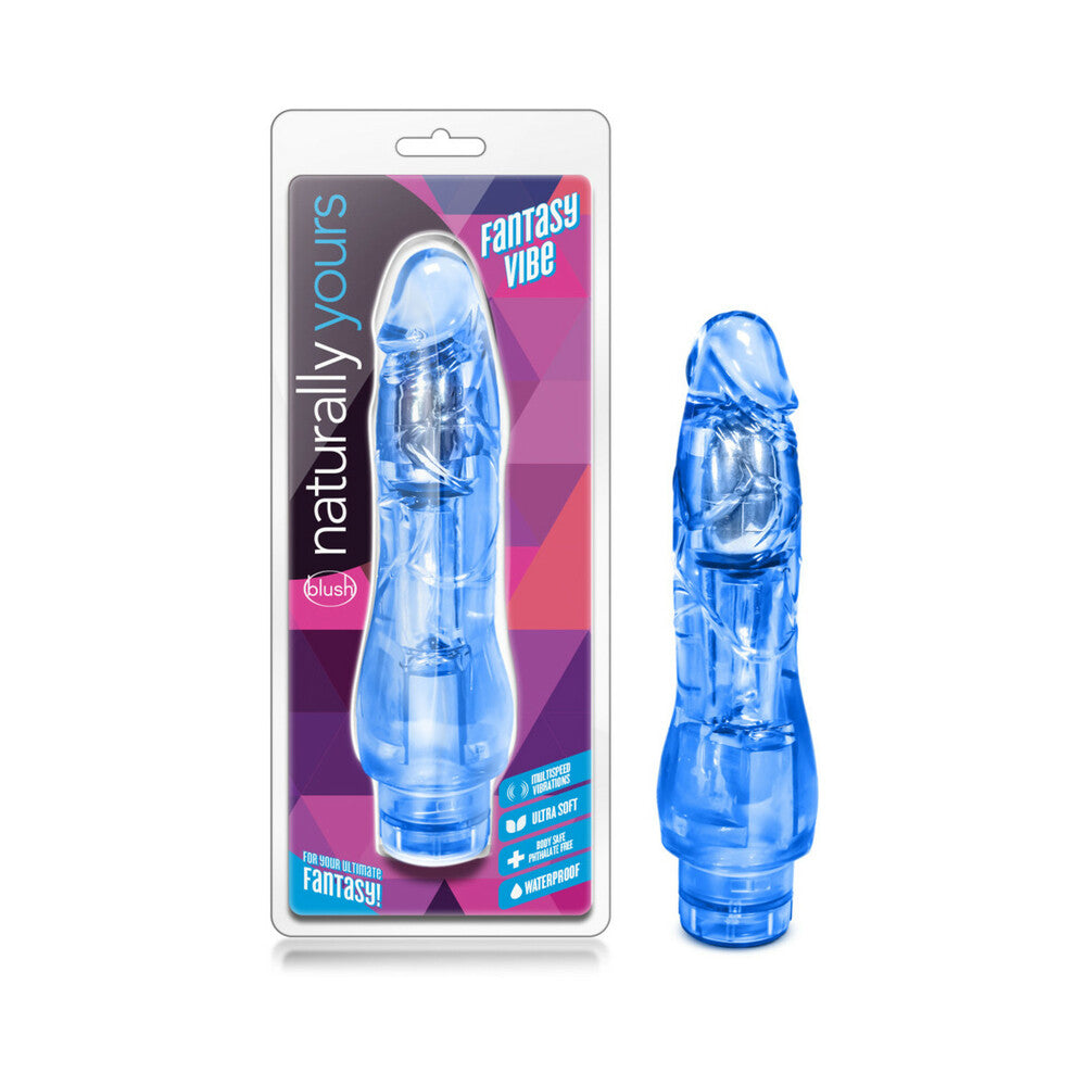 Naturally Yours Fantasy Vibe Realistic 8.5 " Vibrating Dildo Blue