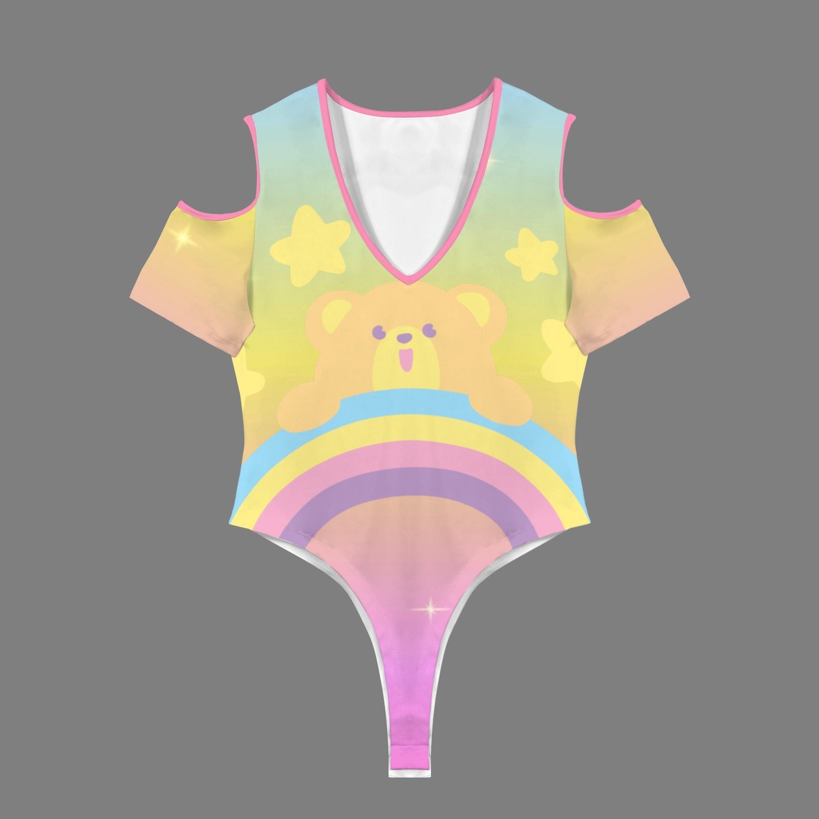 Rainbow Snuggle Bear Peekaboo Playsuit
