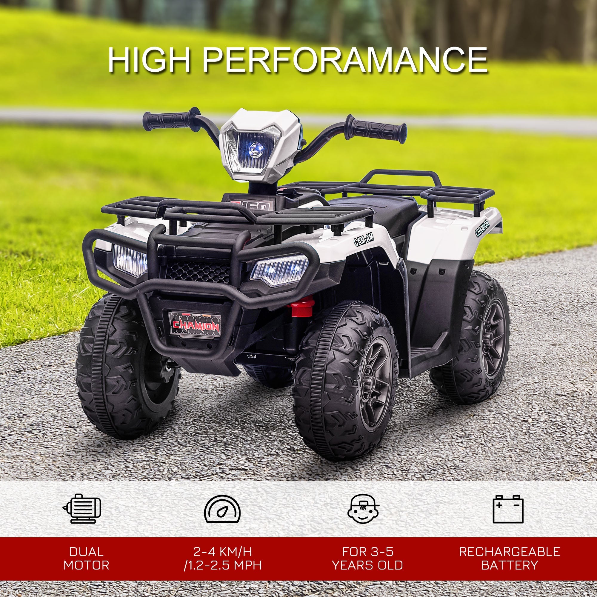 12V Kids ATV with Music, Headlights, and Forward/Backward Function - A Fun Ride for Young Adventurers!