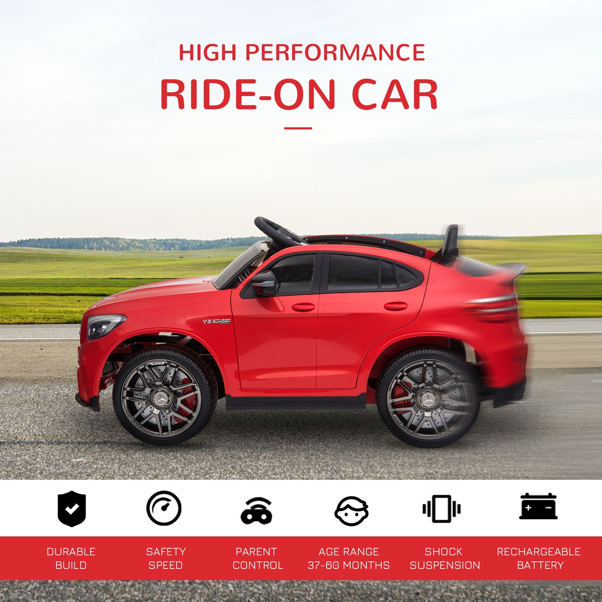 Mercedez-Benz 12V Kids Ride-On Car with Remote Control, Music, and Lights - A Premium Driving Experience for Young Ones