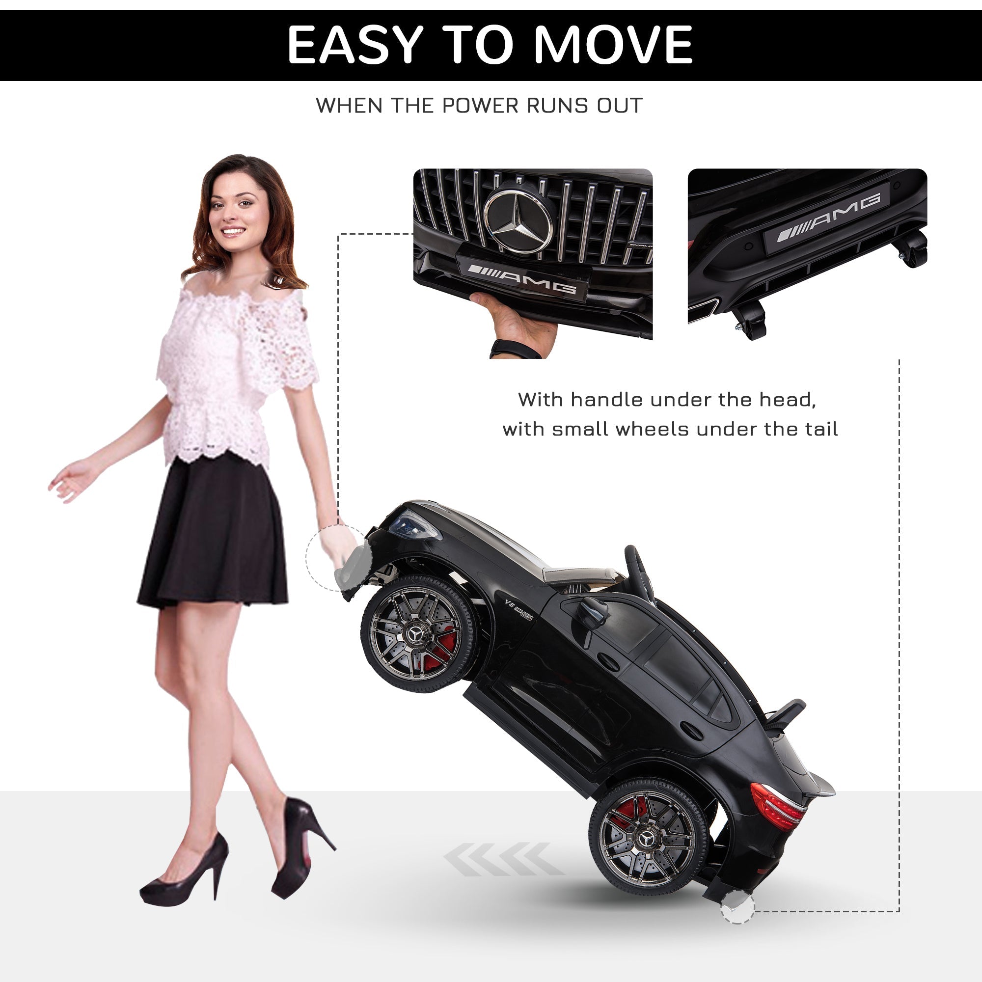 Mercedez-Benz 12V Kids Ride-On Car with Remote Control, Music, and Lights - A Premium Driving Experience for Young Ones