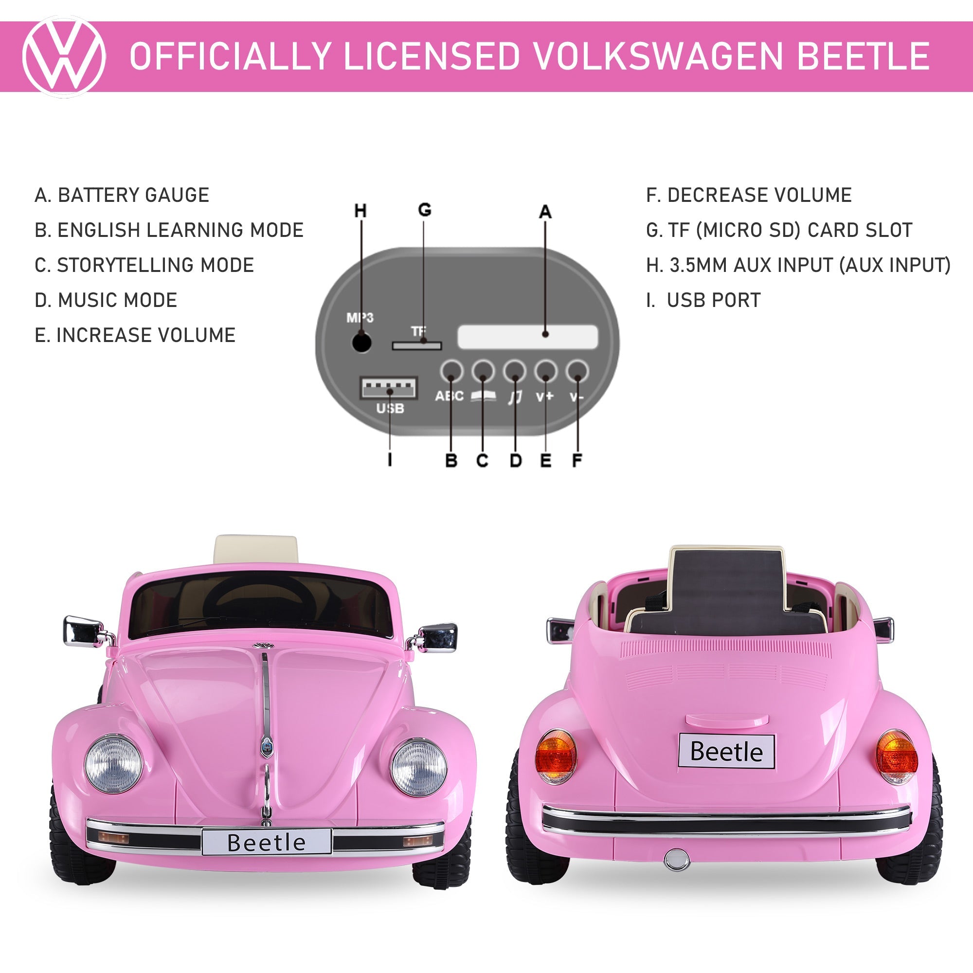 Volkswagen Electric Kids Ride-On Car 6V Battery Powered Toy
