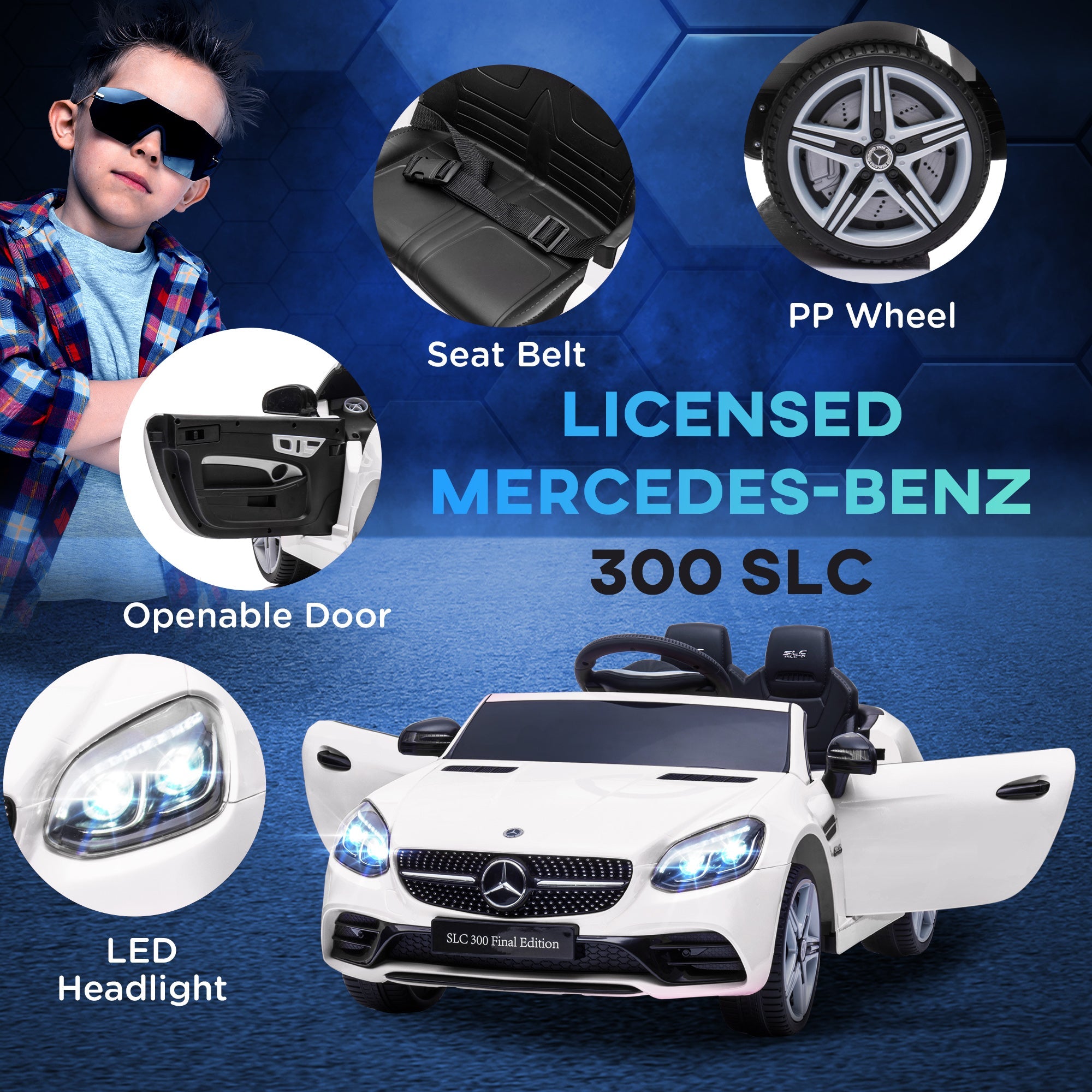 Electric Ride-On Car for Kids with Remote Control, Dual Motors, Music and Lights