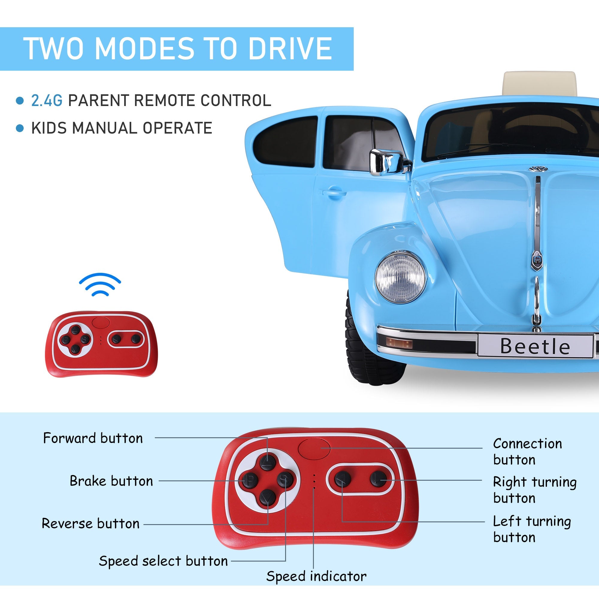 Volkswagen Electric Kids Ride-On Car 6V Battery Powered Toy