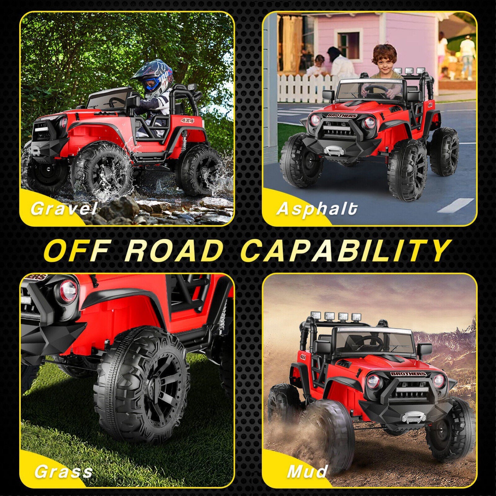 400W 2-Seater Electric Jeep for Kids with LED Lights - Exciting Ride-On Truck Car