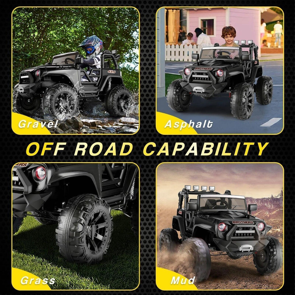 400W 2-Seater Electric Ride-On Jeep for Kids with LED Lights and Music