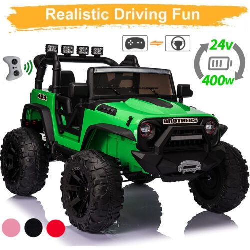 400W 24V Ride-On Truck for Kids with Remote Control and Seat Belts
